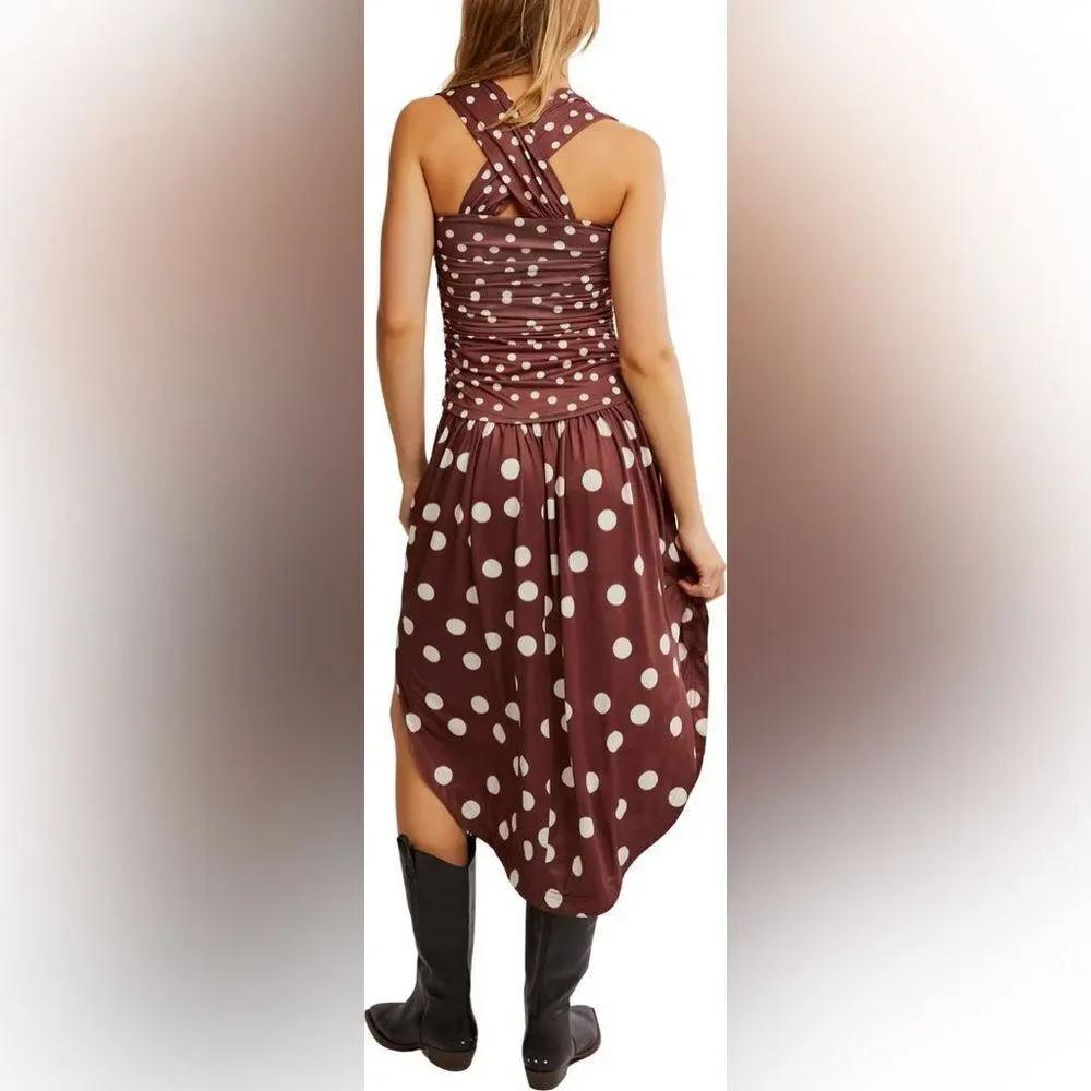Free People Raylon Variegated Polka Dot Midi Dress